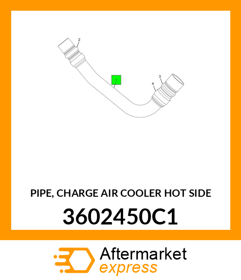 PIPE, CHARGE AIR COOLER HOT SIDE 3602450C1