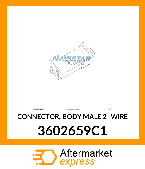 CONNECTOR, BODY MALE 2- WIRE 3602659C1