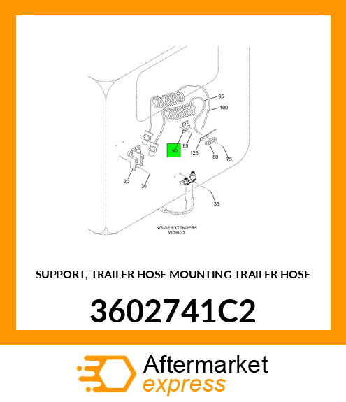 SUPPORT, TRAILER HOSE MOUNTING TRAILER HOSE 3602741C2