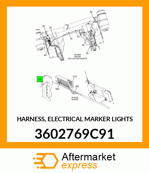 HARNESS, ELECTRICAL MARKER LIGHTS 3602769C91