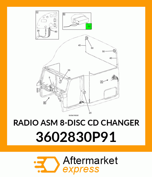 RADIO ASM 8-DISC CD CHANGER 3602830P91