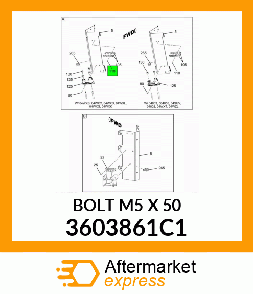 BOLT M5 X 50 3603861C1