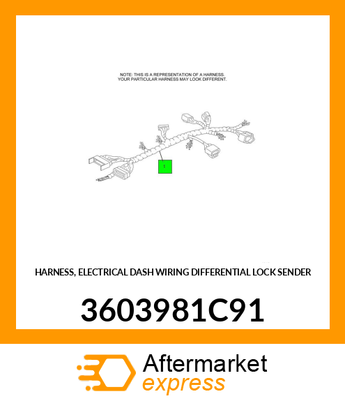 HARNESS, ELECTRICAL DASH WIRING DIFFERENTIAL LOCK SENDER 3603981C91