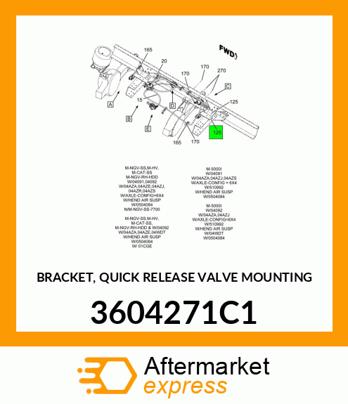 BRACKET, QUICK RELEASE VALVE MOUNTING 3604271C1