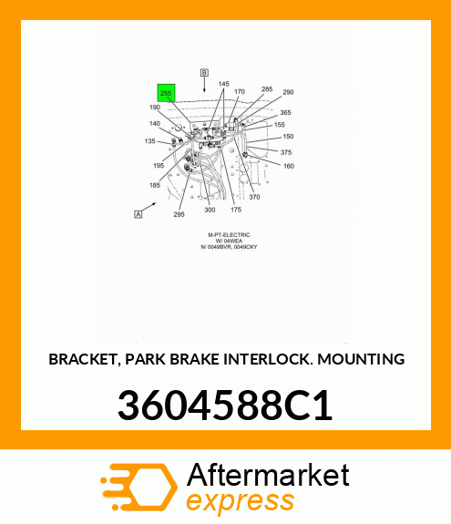 BRACKET, PARK BRAKE INTERLOCK MOUNTING 3604588C1