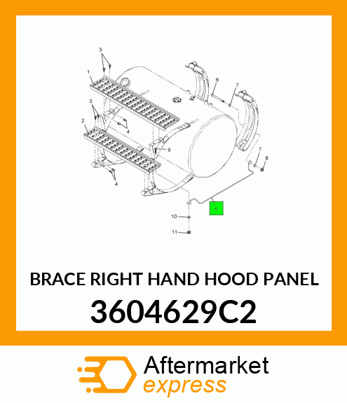 BRACE RIGHT HAND HOOD PANEL 3604629C2