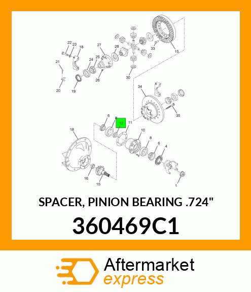 SPACER, PINION BEARING .724" 360469C1