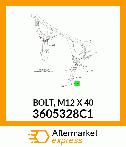 BOLT, M12 X 40 3605328C1