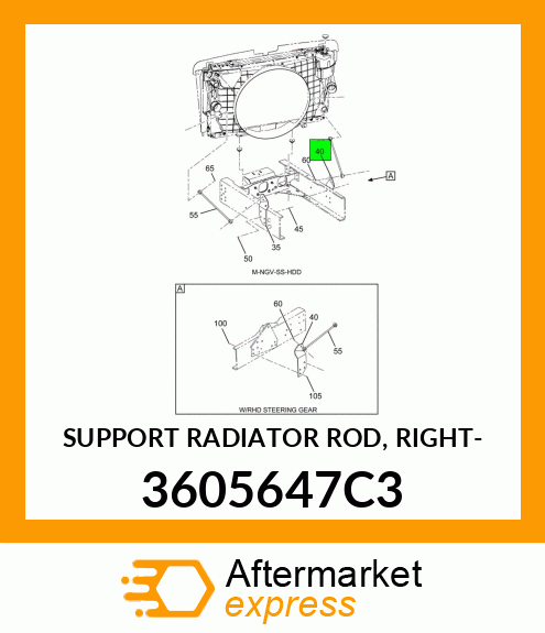 SUPPORT RADIATOR ROD, RIGHT- 3605647C3