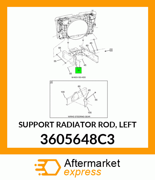 SUPPORT RADIATOR ROD, LEFT 3605648C3