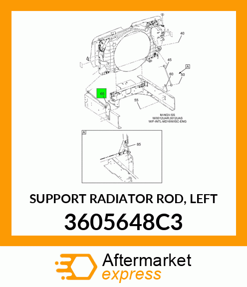 SUPPORT RADIATOR ROD, LEFT 3605648C3