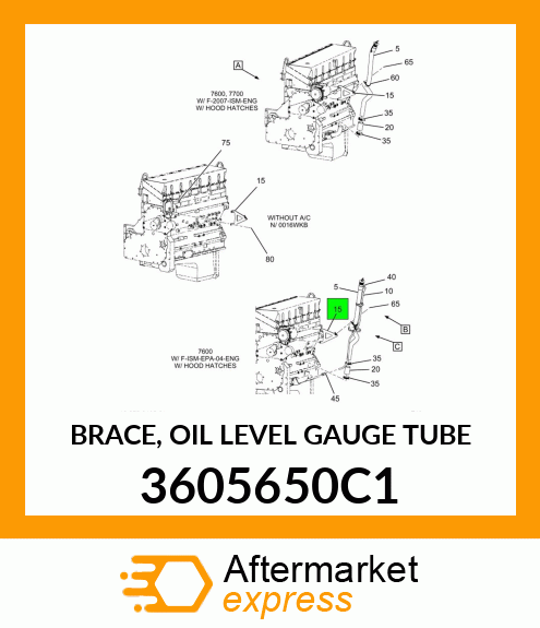 BRACE, OIL LEVEL GAUGE TUBE 3605650C1