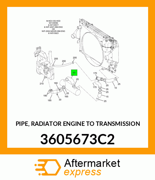 PIPE, RADIATOR ENGINE TO TRANSMISSION 3605673C2
