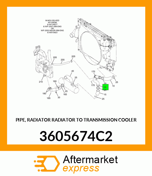 PIPE, RADIATOR RADIATOR TO TRANSMISSION COOLER 3605674C2