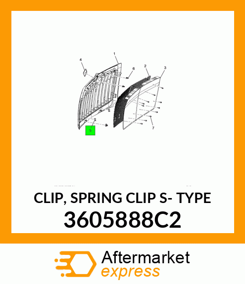 CLIP, SPRING CLIP S- TYPE 3605888C2