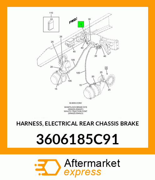 HARNESS, ELECTRICAL REAR CHASSIS BRAKE 3606185C91