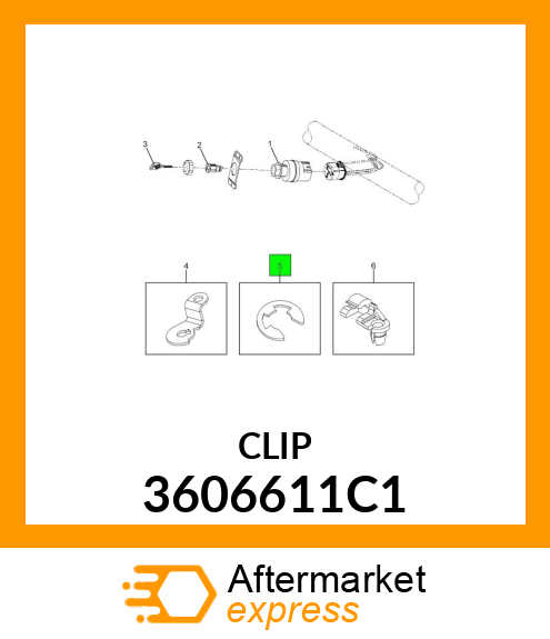 CLIP, "E"- RING SPRING 1/4" BOWED 3606611C1