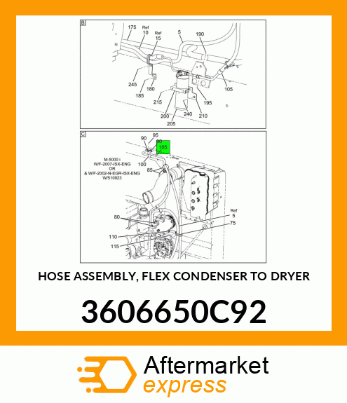 HOSE ASSEMBLY, FLEX CONDENSER TO DRYER 3606650C92