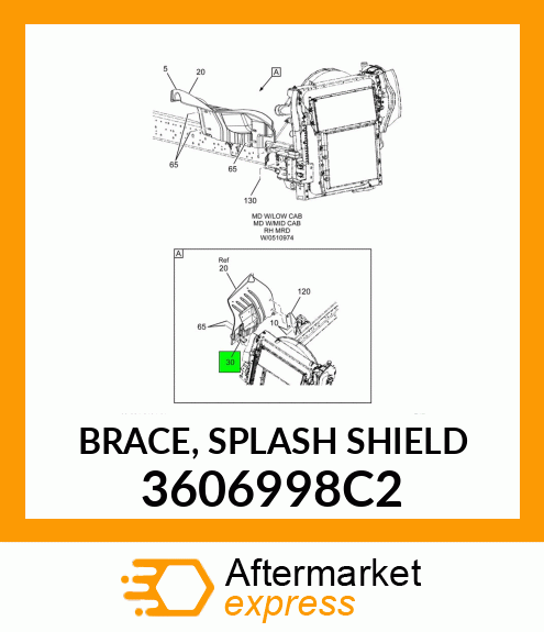 BRACE, SPLASH SHIELD 3606998C2