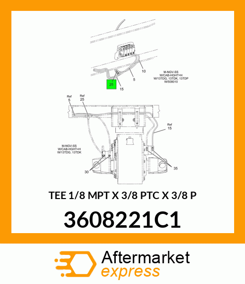 TEE 1/8 MPT X 3/8 PTC X 3/8 P 3608221C1