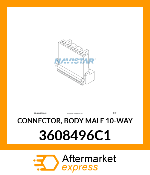 CONNECTOR, BODY MALE 10-WAY 3608496C1