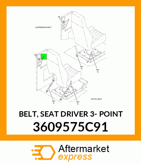 BELT, SEAT DRIVER 3- POINT 3609575C91
