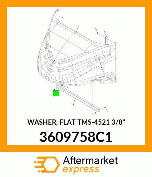 WASHER, FLAT TMS-4521 3/8" 3609758C1