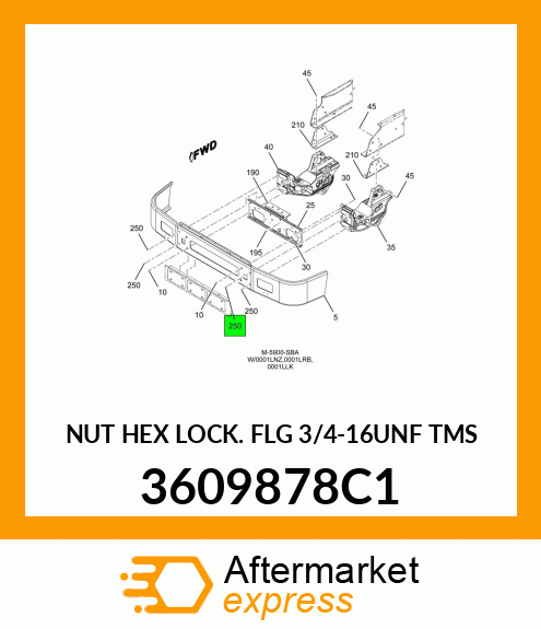 NUT HEX LOCK FLG 3/4-16UNF TMS 3609878C1