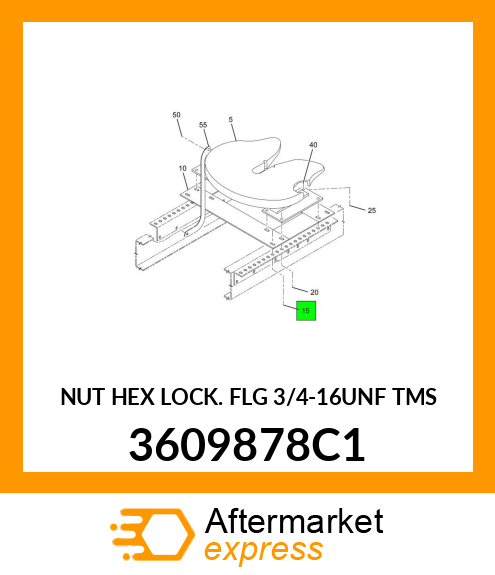 NUT HEX LOCK FLG 3/4-16UNF TMS 3609878C1