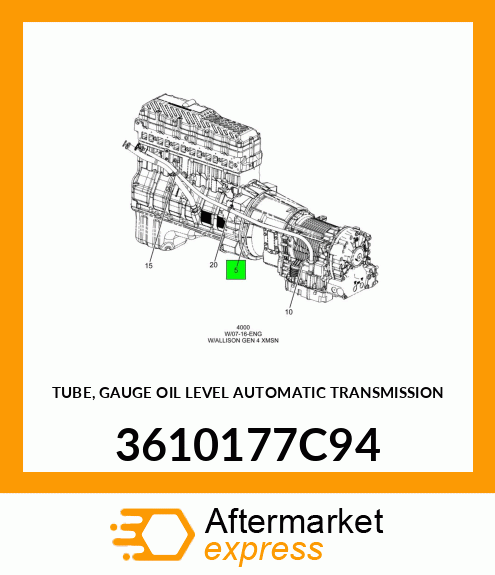 TUBE, GAUGE OIL LEVEL AUTOMATIC TRANSMISSION 3610177C94