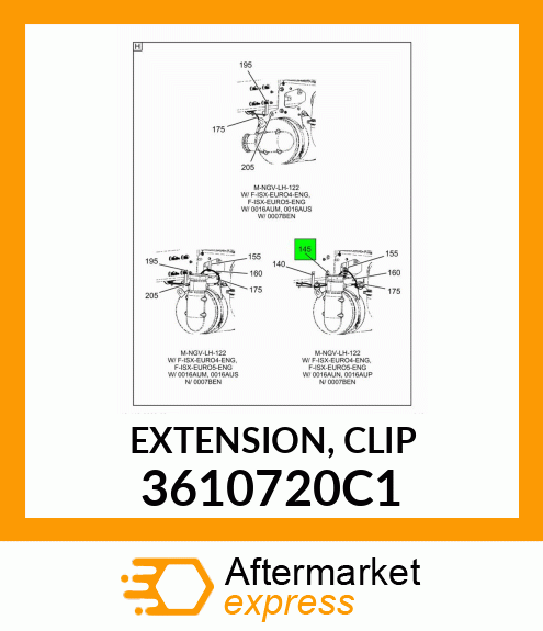 EXTENSION, CLIP 3610720C1