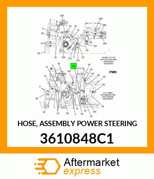 HOSE, ASSEMBLY POWER STEERING 3610848C1