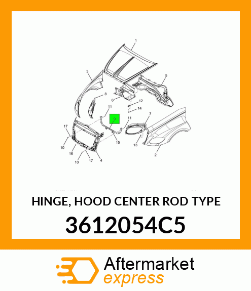 HINGE, HOOD CENTER ROD TYPE 3612054C5