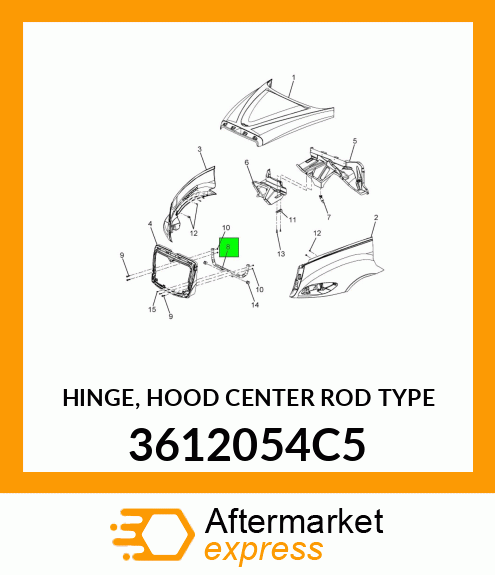 HINGE, HOOD CENTER ROD TYPE 3612054C5