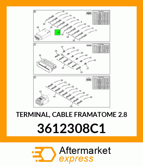 TERMINAL, CABLE FRAMATOME 2.8 3612308C1