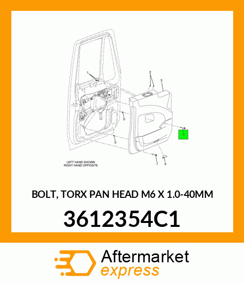 BOLT, TORX PAN HEAD M6 X 1.0-40MM 3612354C1