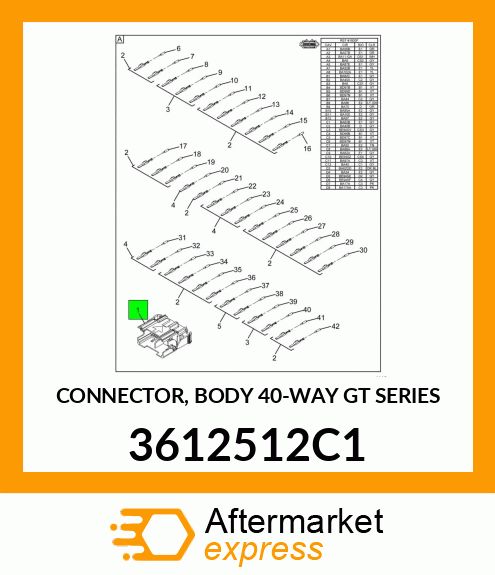 CONNECTOR, BODY 40-WAY GT SERIES 3612512C1