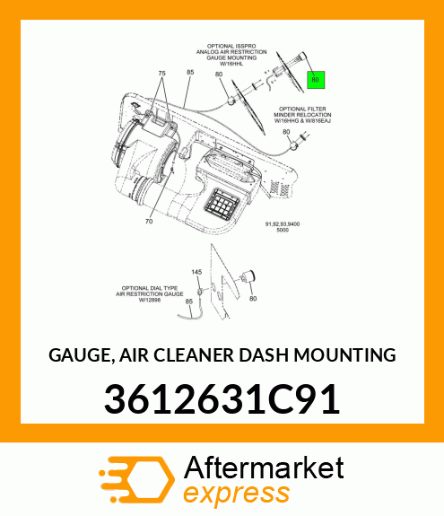 GAUGE, AIR CLEANER DASH MOUNTING 3612631C91