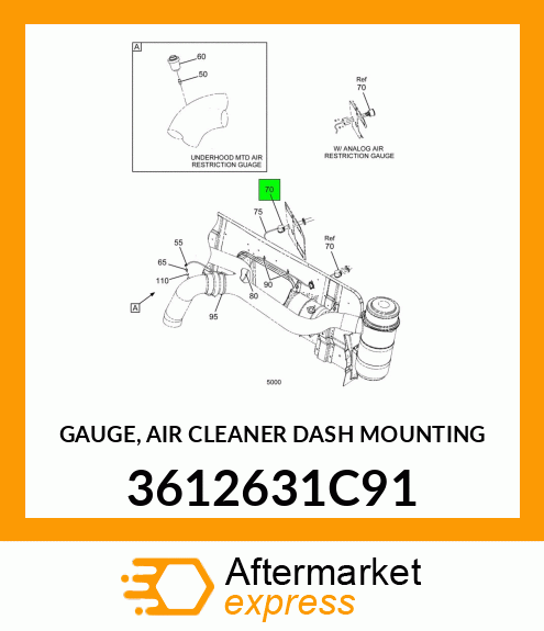 GAUGE, AIR CLEANER DASH MOUNTING 3612631C91