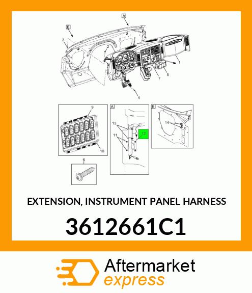 EXTENSION, INSTRUMENT PANEL HARNESS 3612661C1