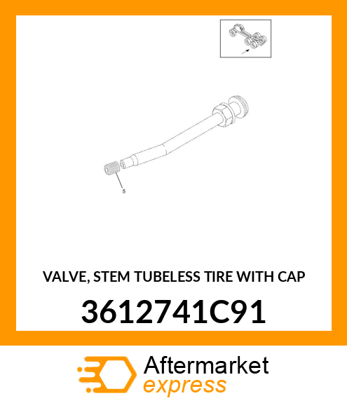 VALVE, STEM TUBELESS TIRE WITH CAP 3612741C91