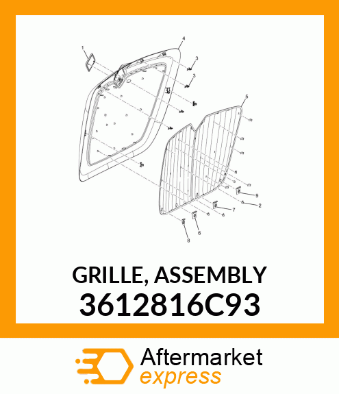 GRILLE, ASSEMBLY 3612816C93