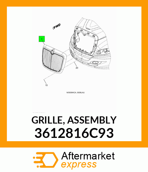 GRILLE, ASSEMBLY 3612816C93