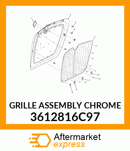 GRILLE ASSEMBLY CHROME 3612816C97