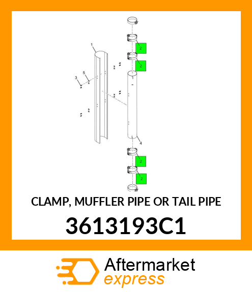 CLAMP, MUFFLER PIPE OR TAIL PIPE 3613193C1