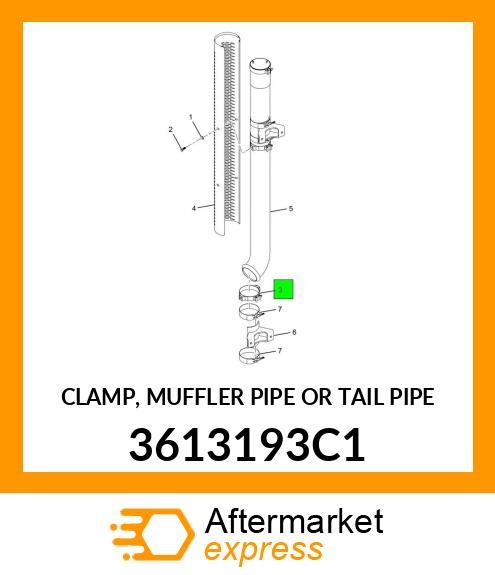 CLAMP, MUFFLER PIPE OR TAIL PIPE 3613193C1