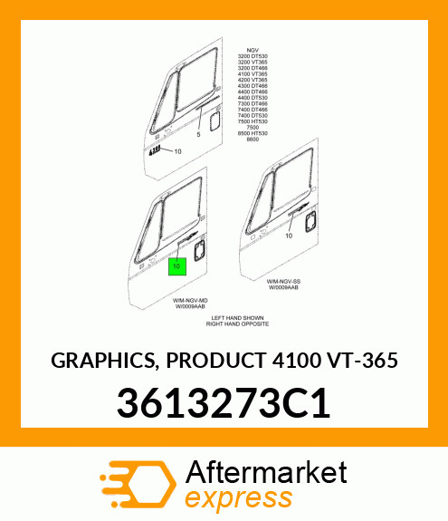 GRAPHICS, PRODUCT 4100 VT-365 3613273C1