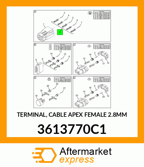 TERMINAL, CABLE APEX FEMALE 2.8MM 3613770C1