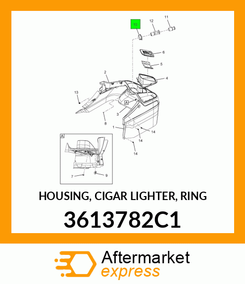 HOUSING, CIGAR LIGHTER, RING 3613782C1