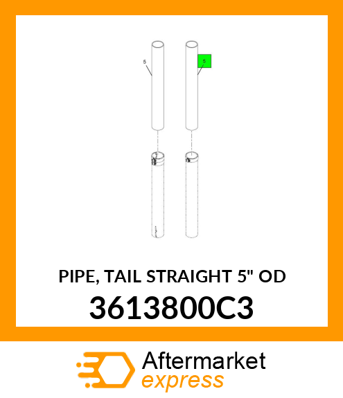 PIPE, TAIL STRAIGHT 5" OD 3613800C3